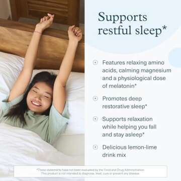 Youtheory Sleep Nighttime Powder - Sleep Support Supplement for Calm & Relaxation* - Contains Melatonin, Magnesium, L-Theanine & L-Glycine - Dairy, Soy & Gluten Free - 6 oz
