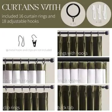 Topfinel 72 Inch Green Velvet Blackout Curtains, Pinched Pleated Insulating Noise Reducing Sun Blocking Dark Out Short Boho Cute Short Drapes for Kids Nursery Bedroom 2 Panels,Olive Green Forest Green