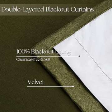 Topfinel 72 Inch Green Velvet Blackout Curtains, Pinched Pleated Insulating Noise Reducing Sun Blocking Dark Out Short Boho Cute Short Drapes for Kids Nursery Bedroom 2 Panels,Olive Green Forest Green