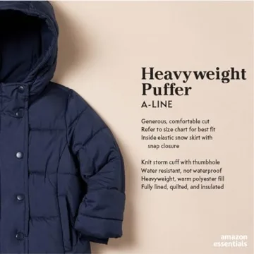 Amazon Essentials Heavyweight Hooded Puffer Jacket for Girls