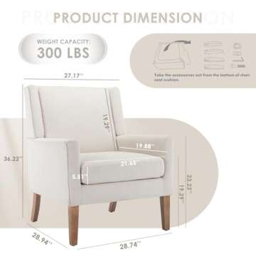 COLAMY Modern Wingback Living Room Chair – Stylish and Comfortable Accent Chair
