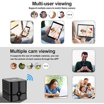 ehomful Mini Spy Camera Wireless Hidden Camera Cop Spy Cam, WiFi Camera Portable Home Security Cameras Covert Small Nanny Cam with App 1080P Night Vision Motion Detection Indoor Office