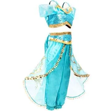 Funna Costume for Girls Princess Kids Dress Up Outfit Party Supplies Blue, 4-5T