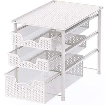 Simple Houseware 3 Tier Sliding Basket Organizer for Any Home