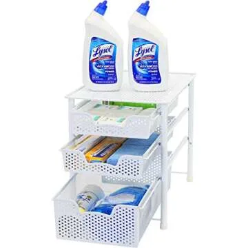 Simple Houseware 3 Tier Sliding Basket Organizer for Any Home
