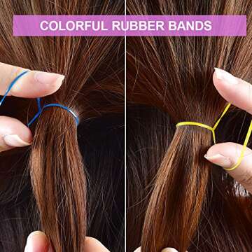 Colorful Rubber Bands & Topsy Tail Hair Tools for Girls