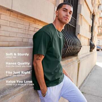 Hanes Men's Beefy T-Shirt - Heavyweight Cotton Crewneck