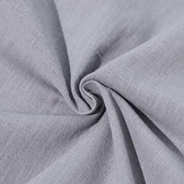 JEKAOYI Men's Stylish Summer Casual Linen Shirts Grey