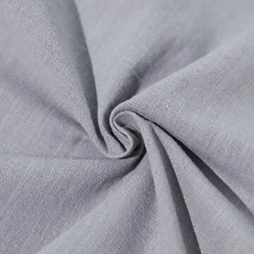 JEKAOYI Men's Stylish Summer Casual Linen Shirts Grey