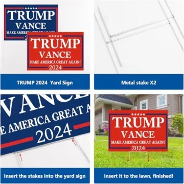 Trump Vance 2024 Yard Signs – Double Sided, 2 Pack