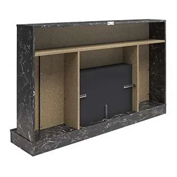 CosmoLiving by Cosmopolitan Liberty 52 Inch Electric Fireplace with Mantel, Replaceable Fireplace Insert Heater, Remote Control, Timer, Color Changing Crystal Ember Flames, Black Marble