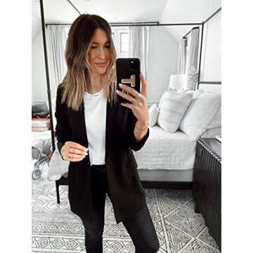 The Drop Women's Blake Long Blazer, Black, XX-Large