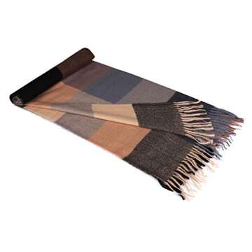 COLORIS EDITION Oversized Plaid Winter Fall Scarf Soft Blanket Scarf for Women Long Shawls and Wraps CE18-Plaid Caramel