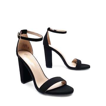 DREAM PAIRS Women's Hi-Chunk High Heel Pump Sandals