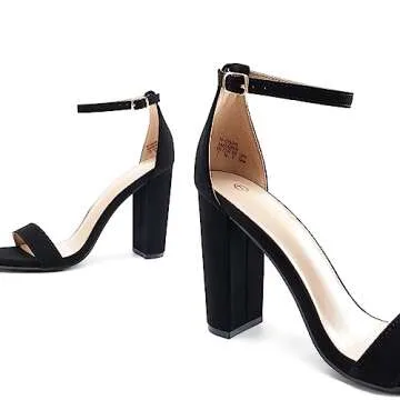 DREAM PAIRS Women's Hi-Chunk High Heel Pump Sandals