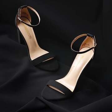DREAM PAIRS Women's Hi-Chunk High Heel Pump Sandals