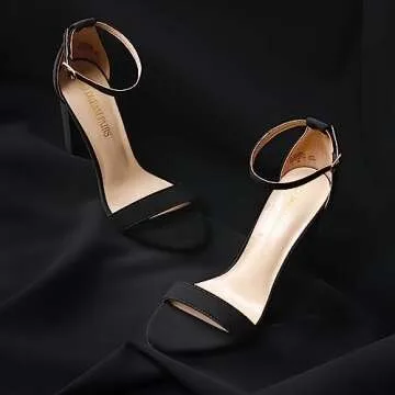 DREAM PAIRS Women's Hi-Chunk High Heel Pump Sandals