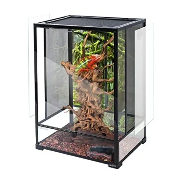 REPTI ZOO 24" x 18" x 36" Reptile Tall Glass Terrarium Rainforest Habitat Double Hinge Door with Scr...
