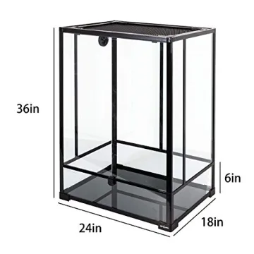 REPTI ZOO 24" x 18" x 36" Reptile Tall Glass Terrarium Rainforest Habitat Double Hinge Door with Screen Ventilation 67 Gallon Reptile Terrarium Easy Assembly