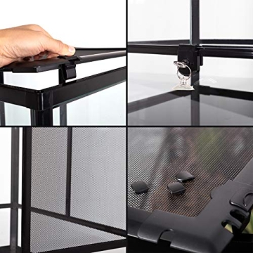 REPTI ZOO 24" x 18" x 36" Reptile Tall Glass Terrarium Rainforest Habitat Double Hinge Door with Screen Ventilation 67 Gallon Reptile Terrarium Easy Assembly