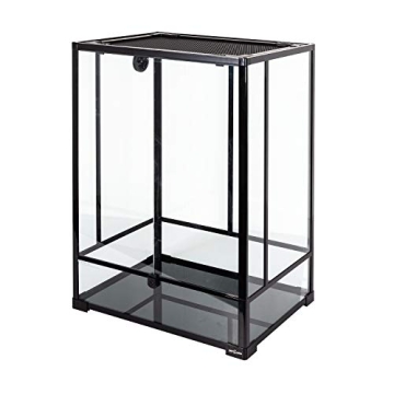 REPTI ZOO 24" x 18" x 36" Reptile Tall Glass Terrarium Rainforest Habitat Double Hinge Door with Screen Ventilation 67 Gallon Reptile Terrarium Easy Assembly