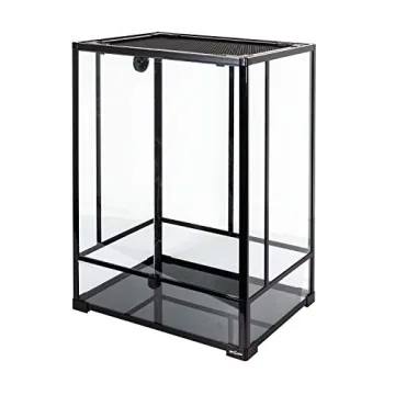 REPTI ZOO 24" x 18" x 36" Reptile Tall Glass Terrarium Rainforest Habitat Double Hinge Door with Screen Ventilation 67 Gallon Reptile Terrarium Easy Assembly