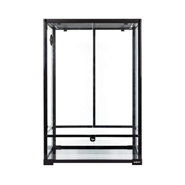 REPTI ZOO 24" x 18" x 36" Reptile Tall Glass Terrarium Rainforest Habitat Double Hinge Door with Screen Ventilation 67 Gallon Reptile Terrarium Easy Assembly
