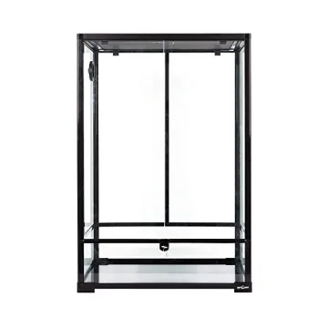 REPTI ZOO 24" x 18" x 36" Reptile Tall Glass Terrarium Rainforest Habitat Double Hinge Door with Screen Ventilation 67 Gallon Reptile Terrarium Easy Assembly