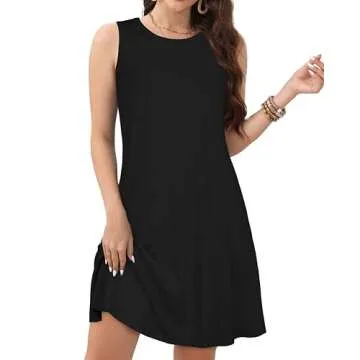 JOLIGAL Women's Casual Sleeveless Sundress with Pockets