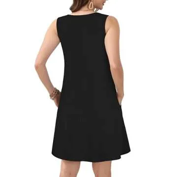 JOLIGAL Women's Casual Sleeveless Sundress with Pockets