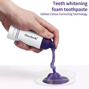 GlorySmile Purple Teeth Whitening Foam, Dental Color Corrector, Yellow Stain Removal, 1.75 Fl Oz