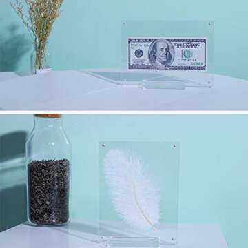 JUOIFIP 3 Pack 8x10 Acrylic Photo Frame, Clear Double Sided Magnetic Picture Frame 10mm Desktop Display with Stand- Free Soft Microfiber