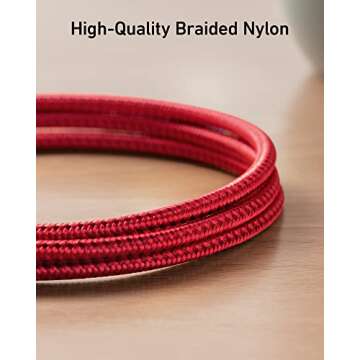 Anker Powerline+ II, USB A to Lightning Cable,MFi Certified for Flawless Compatibility with iPhone 11 Series SE/Xs/XR, and More(3FT,Red)