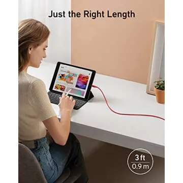 Anker Powerline+ II, USB A to Lightning Cable,MFi Certified for Flawless Compatibility with iPhone 11 Series SE/Xs/XR, and More(3FT,Red)