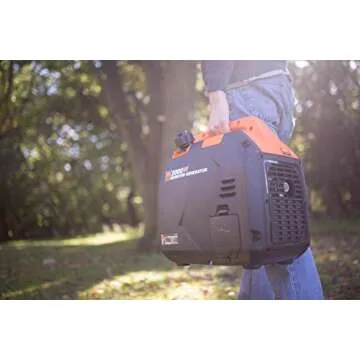 WEN 56203i Super Quiet 2000-Watt Portable Inverter Generator w/Fuel Shut Off, CARB Compliant, Ultra Lightweight, Black/Orange