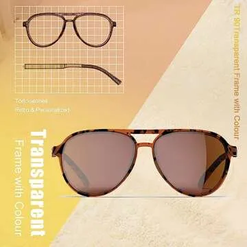 Lasiyanor Retro 70s Polarized Sunglasses, Lightweight & Stylish