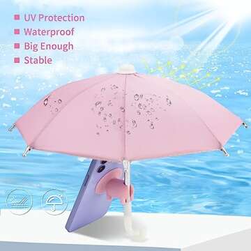 Creative Phone Umbrella Sun Shade with Suction Cup Stand