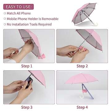 Creative Phone Umbrella Sun Shade with Suction Cup Stand