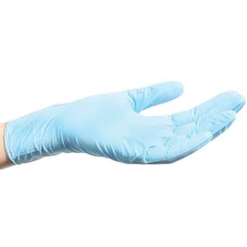 ForPro Professional Collection Disposable Nitrile Gloves, Chemical Resistant, Powder-Free, Latex-Free, Non-Sterile, Food Safe, 4 Mil, Blue, Medium, 100-Count