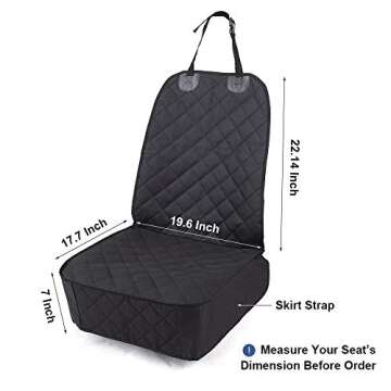 HONEST OUTFITTERS Dog Car Seat Cover, Pet Front Cover for Cars, Trucks, and Suv's - Waterproof & Non...