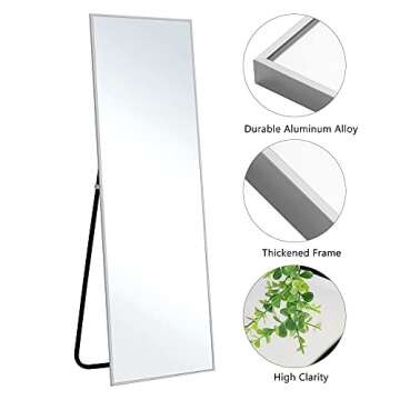 KIAYACI Full Length Floor Mirror with Stand - Elegant Design
