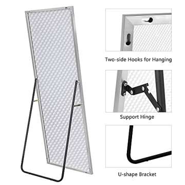 KIAYACI Full Length Floor Mirror with Stand - Elegant Design