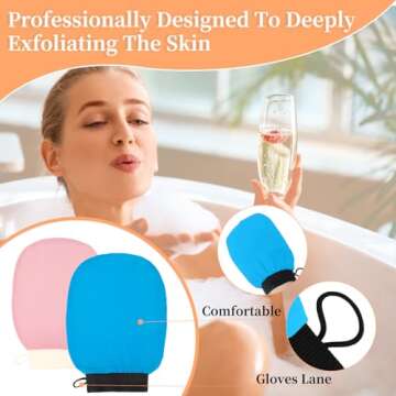 Exfoliating Glove Body Scrubber - Premium Mitt for Smooth Skin & Tan Removal