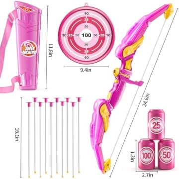 TEMI LED Bow and Arrow Set for Kids 3-12 Years Outdoor Fun