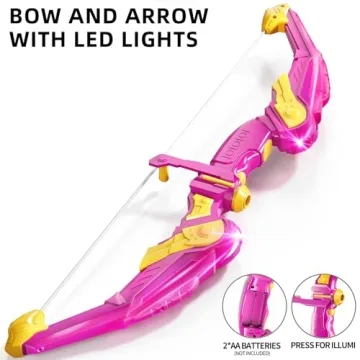 TEMI LED Bow and Arrow Set for Kids 3-12 Years Outdoor Fun