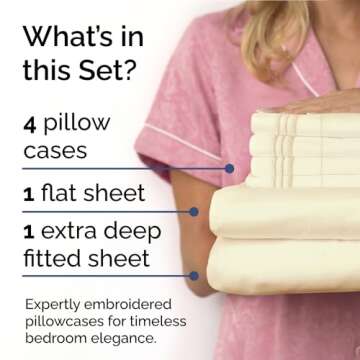 Extra Deep King Sheet Set - 6 Piece Breathable & Cooling Sheets - Hotel Luxury Bedding Set 18-24 Inc...