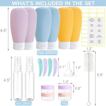 DEWSENSI 20 Pack Travel Bottles Set for Toiletries TSA Approved, Leak Proof Travel Size Containers K...
