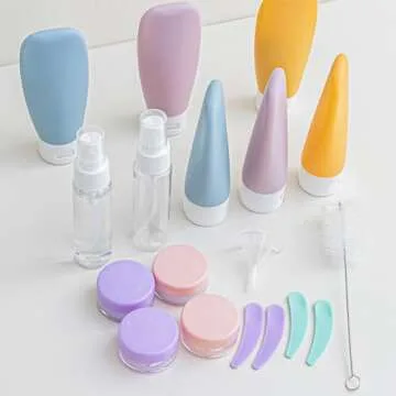 DEWSENSI 20 Pack Travel Bottles Set for Toiletries TSA Approved, Leak Proof Travel Size Containers Kit Portable Refillable Travel Accessories for Shampoo Conditioner Lotion Liquids (Multi-color)