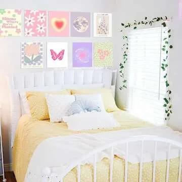 GENSTEUO 9Pcs Danish Pastel Room Decor Aesthetic, Pastel Pink Wall Art, Danish Pastel Posters Paintings, Cute Pictures Prints for Bedroom Dorm Decorations, Danish Pastel Wall Collage (8x10 UNFRAMED)