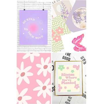 GENSTEUO 9Pcs Danish Pastel Room Decor Aesthetic, Pastel Pink Wall Art, Danish Pastel Posters Paintings, Cute Pictures Prints for Bedroom Dorm Decorations, Danish Pastel Wall Collage (8x10 UNFRAMED)